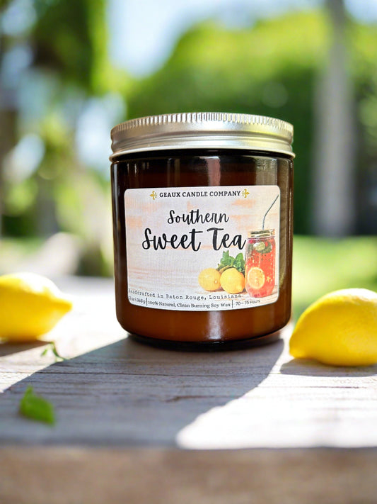 Embrace Southern Comfort with our Southern Sweet Tea Scented Candle!