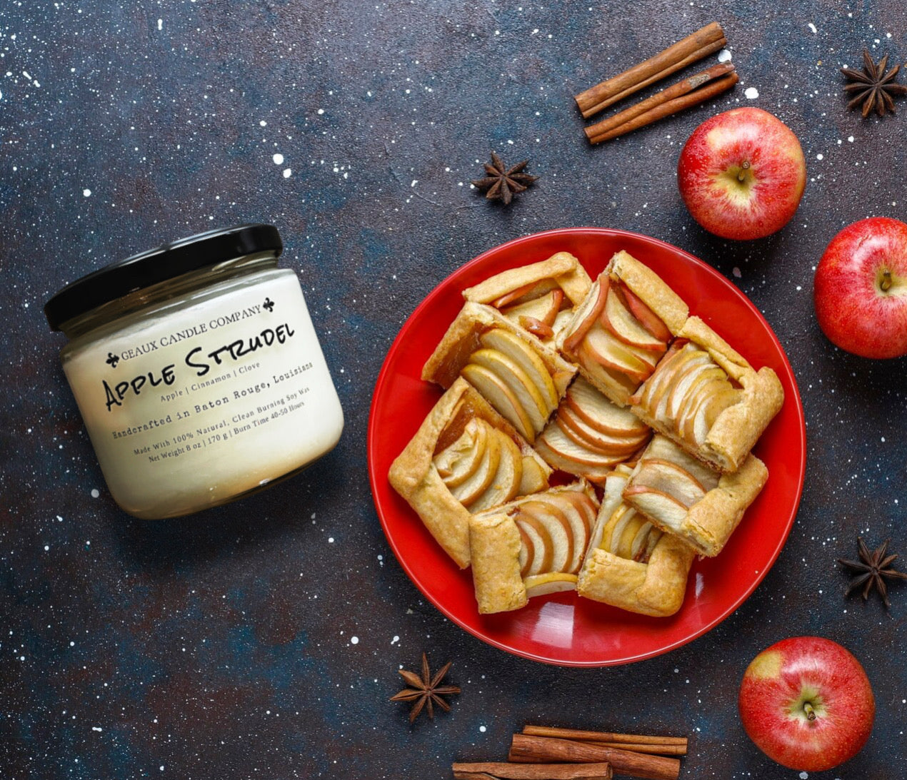 Apple Strudel Scented Candle - Geaux Candle Company Baton Rouge Louisiana