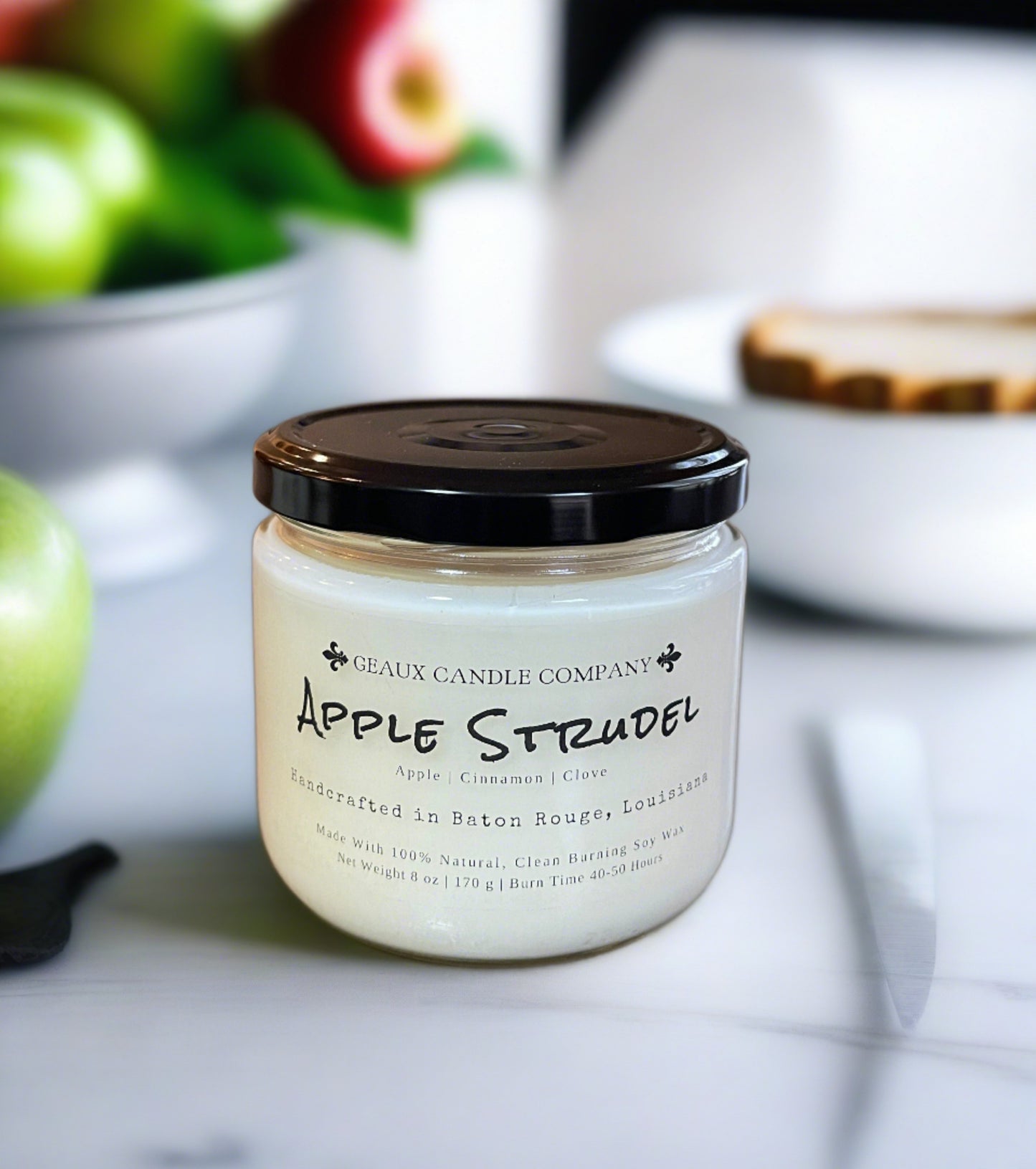 Apple Strudel Scented Candle - Geaux Candle Company Baton Rouge Louisiana