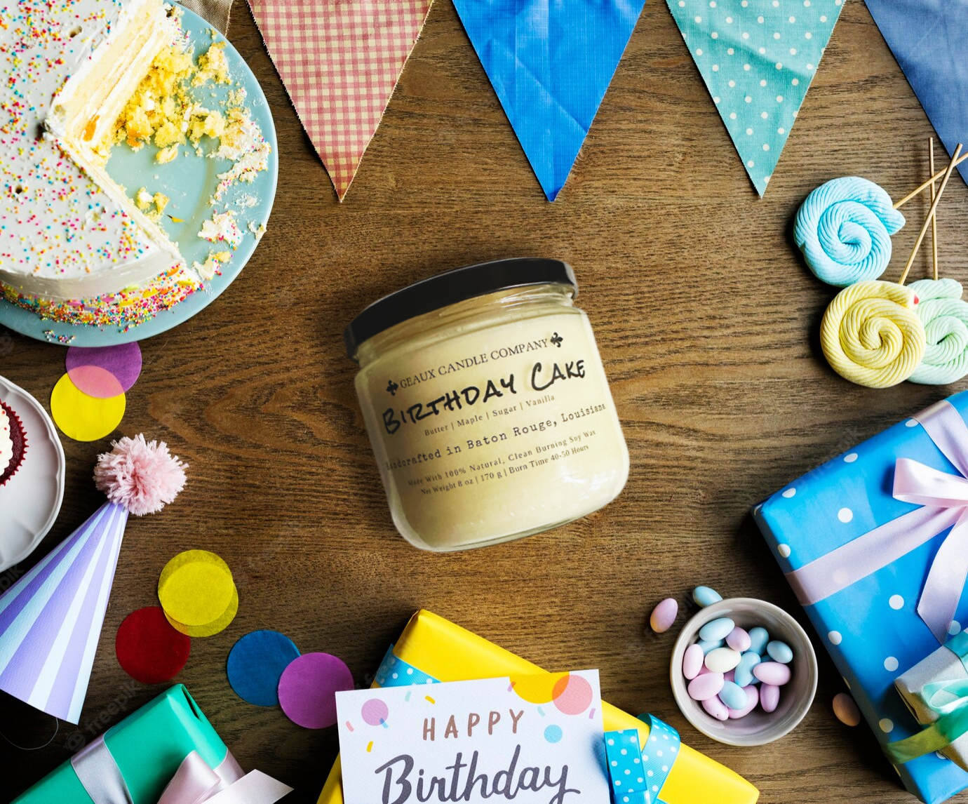 Birthday Cake Soy Wax Candle Geaux Candle Company Baton Rouge Louisiana