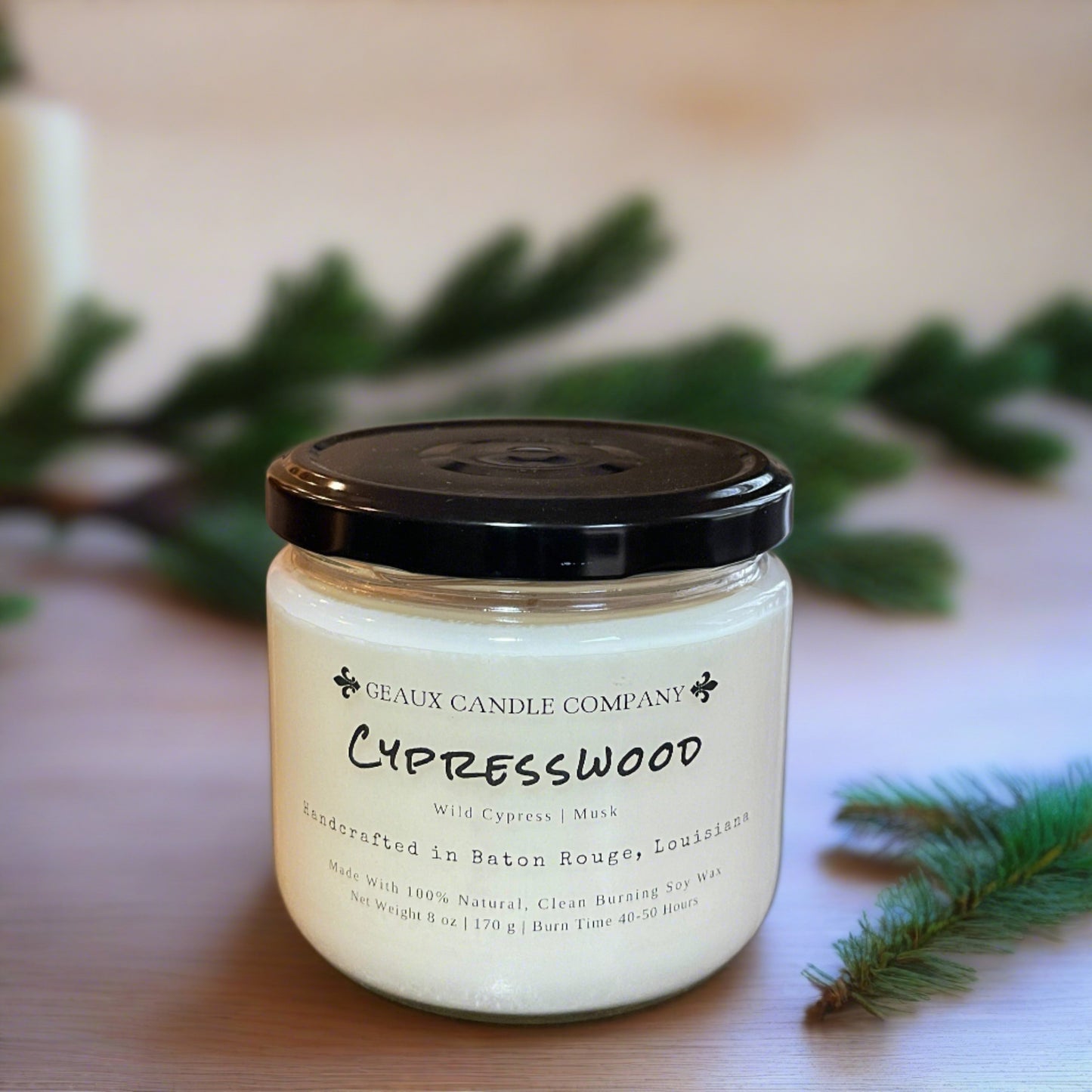 Cypresswood Soy Wax Candle - Geaux Candle Company