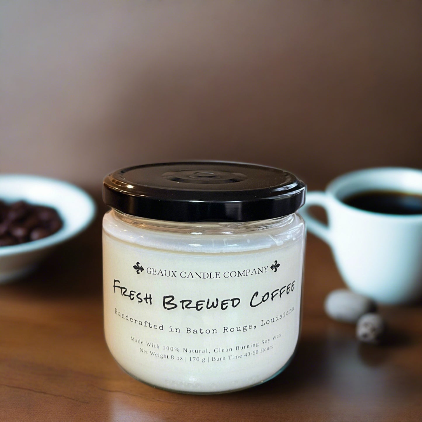 Fresh Brewed Coffee Soy Wax Candle - Geaux Candle Company Baton Rouge