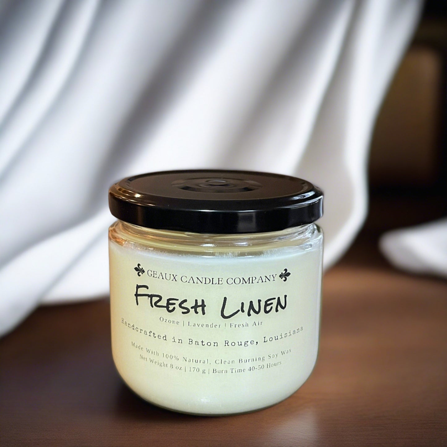 Fresh Linen Soy Wax Candle - Geaux Candle Company