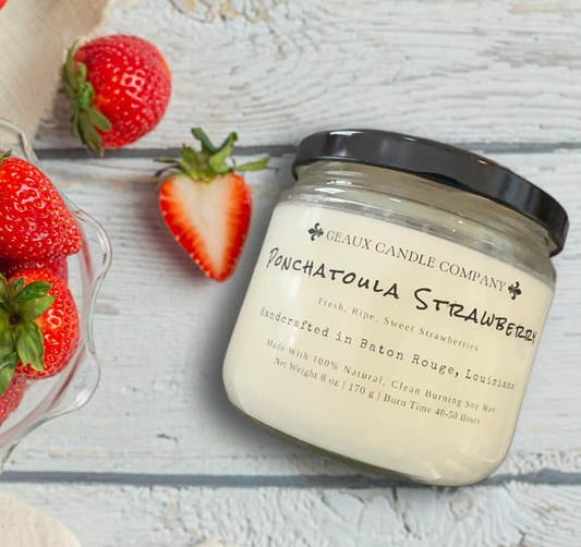 Ponchatoula Strawberry Soy Wax Candle Geaux Candle Company Baton Rouge-Louisiana